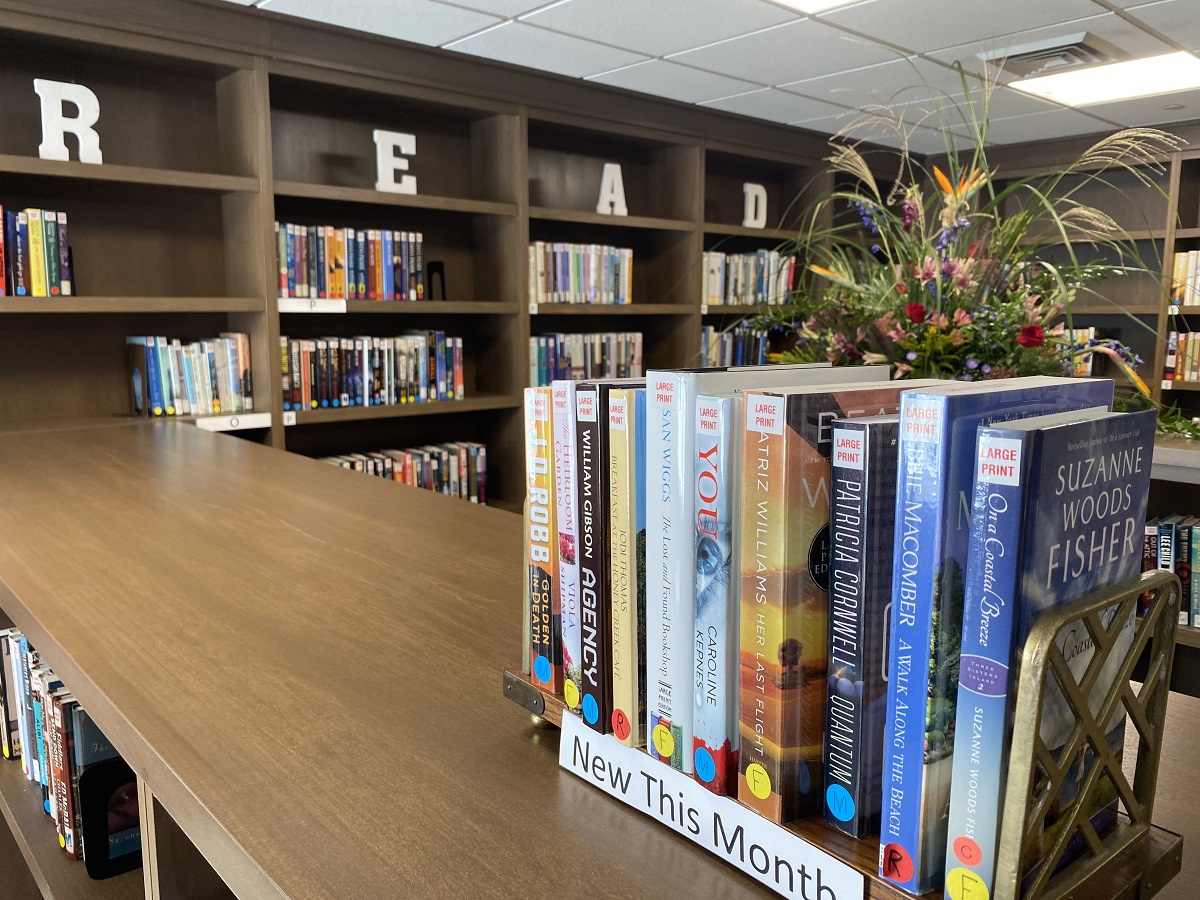 The library at Lakewood Senior Living Community