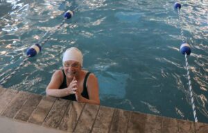 Senior woman swimmer at Lakewood Retirement community Richmond, VA
