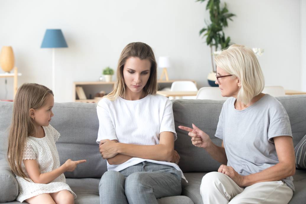 Mother in-between raising her daughter and taking care of her senior mother