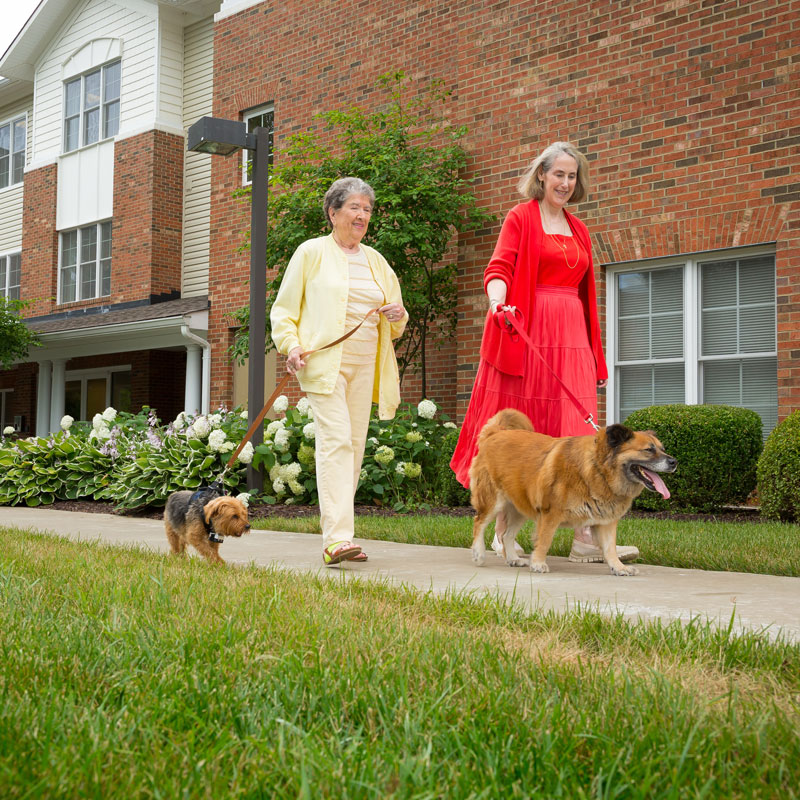 Senior women walking dogs Lakewood Richmond VA