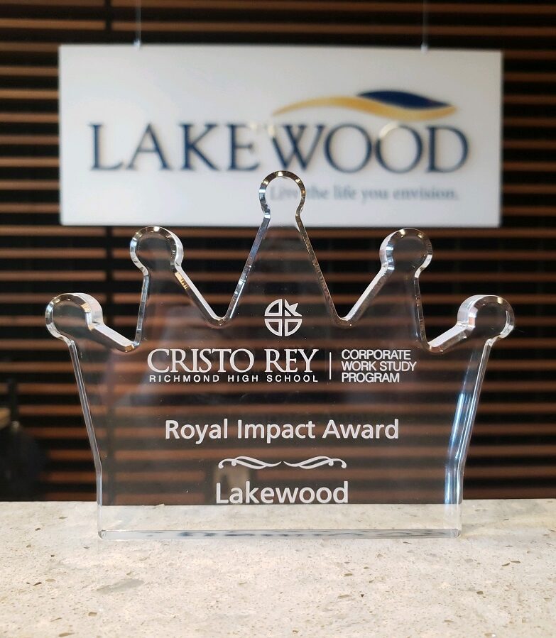 Lakewood's award from Cristo Rey