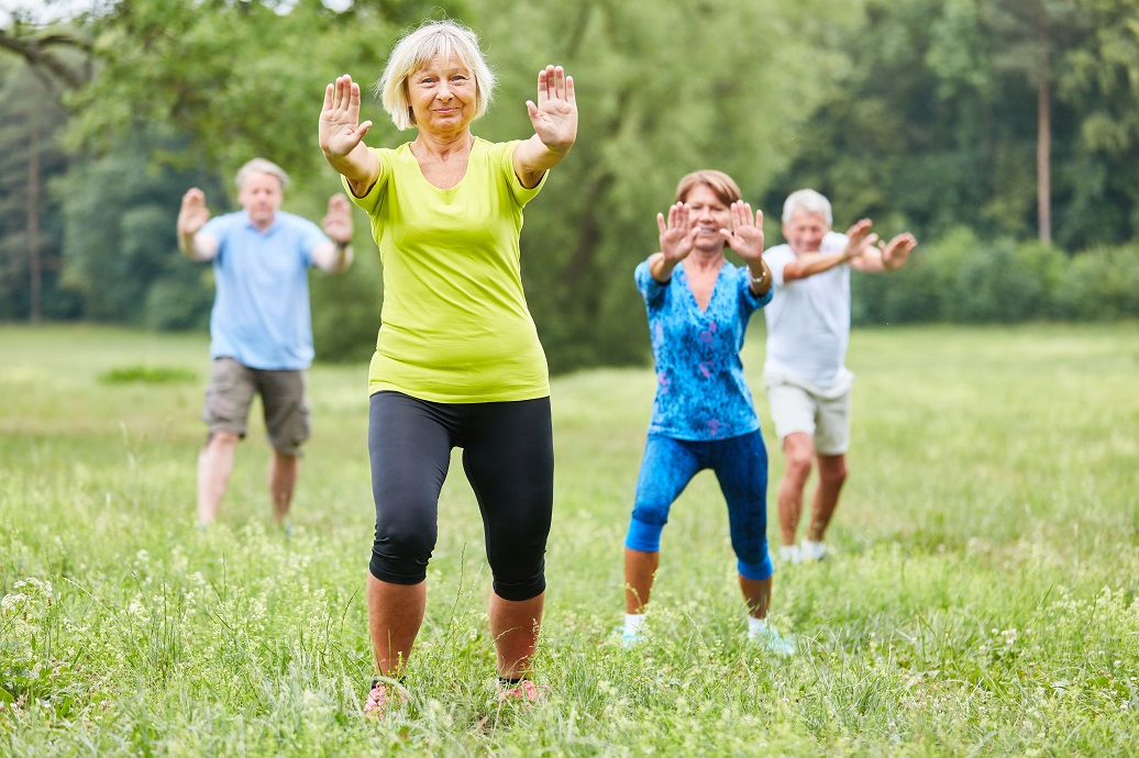 Seniors participating in tai chi