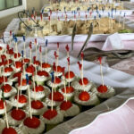 Close up of food ready to be served at a tea time event